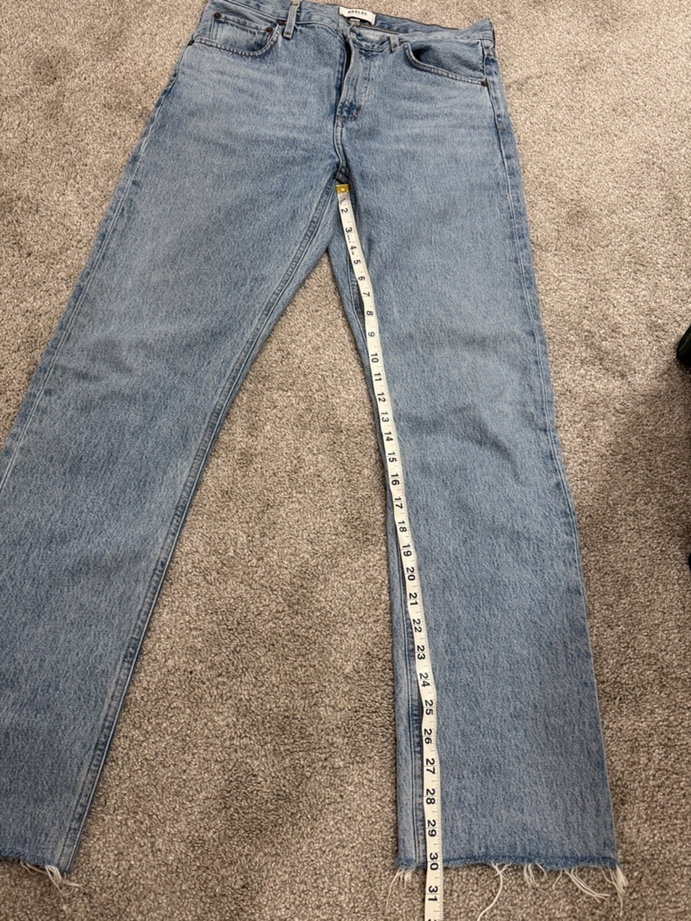 Agolde Light Blue High-Rise Straight Jeans - Picture 4 of 5